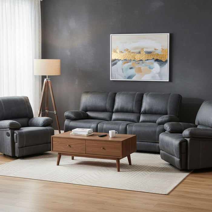 Living Reclinable 3 Cuerpos - Castle Gris + 2 Bergers