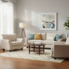 Living 3 Cuerpos - New Charlotte Beige 1 Sofá 3 Cuerpos + 2 Bergers