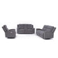 Living Reclinable 2 Sofá 2 Cuerpos + 1 Berger Eléctricos Montana Gris