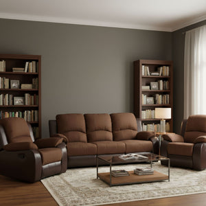 Living Reclinable 3 cuerpos - Thompson 1 Sofá Tres cuerpos + 2 Bergers