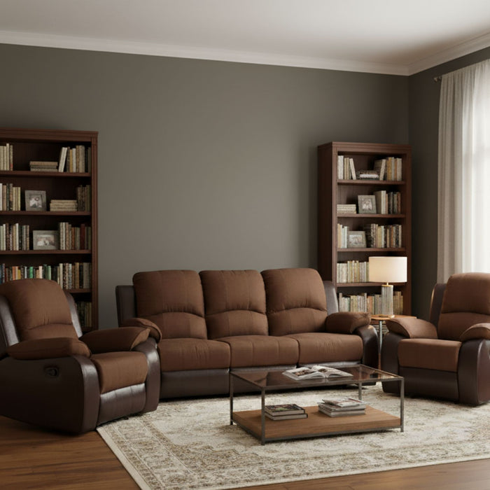 Living Reclinable 3 cuerpos - Thompson 1 Sofá Tres cuerpos + 2 Bergers