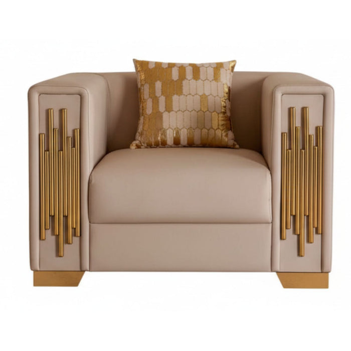 Sillón Elegante 1 Cuerpo Moderno Beige Spencer