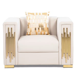 Sillón Elegante 1 Cuerpo Moderno Beige Spencer