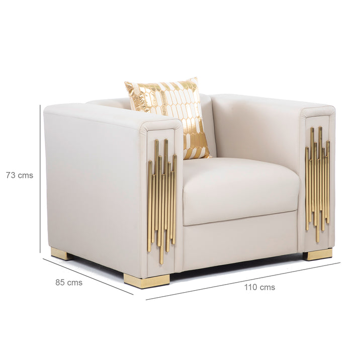 Sillón Elegante 1 Cuerpo Moderno Beige Spencer