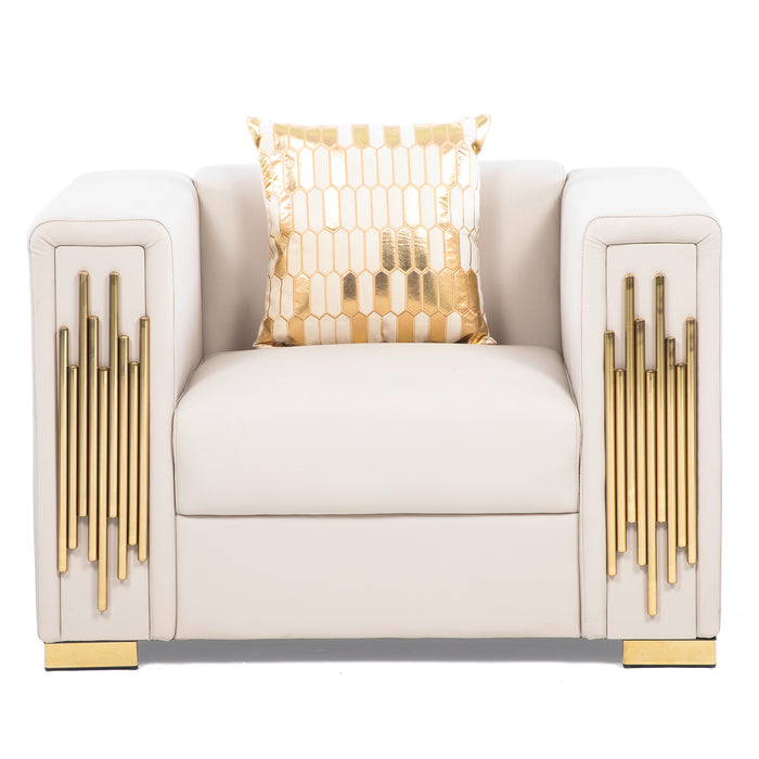 Sillón Elegante 1 Cuerpo Moderno Beige Spencer