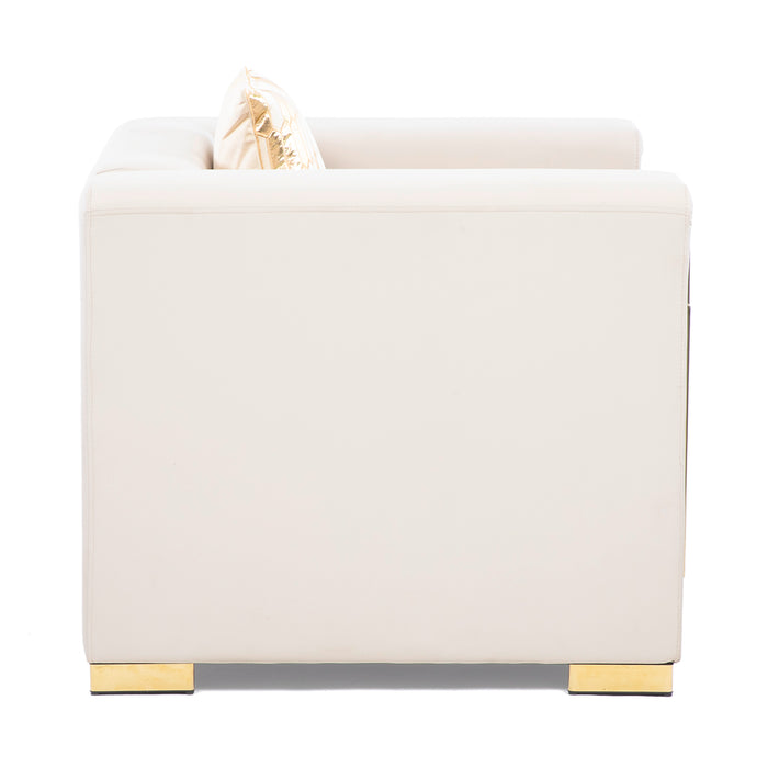 Sillón Elegante 1 Cuerpo Moderno Beige Spencer