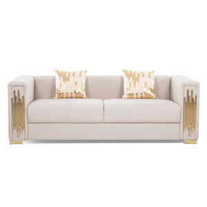 Sofá Elegante 3 Cuerpo Moderno Beige Spencer