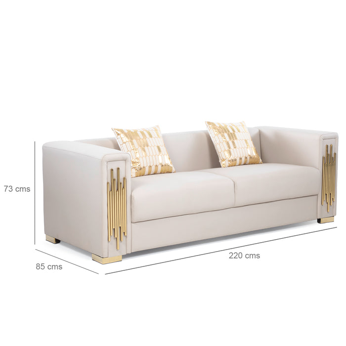 Sofá Elegante 3 Cuerpo Moderno Beige Spencer