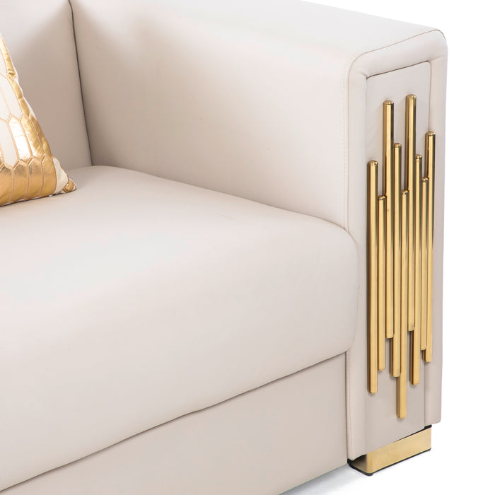 Sofá Elegante 3 Cuerpo Moderno Beige Spencer