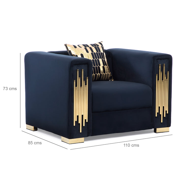 Sillón Elegante 1 Cuerpo Moderno Negro Spencer