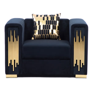 Sillón Elegante 1 Cuerpo Moderno Negro Spencer