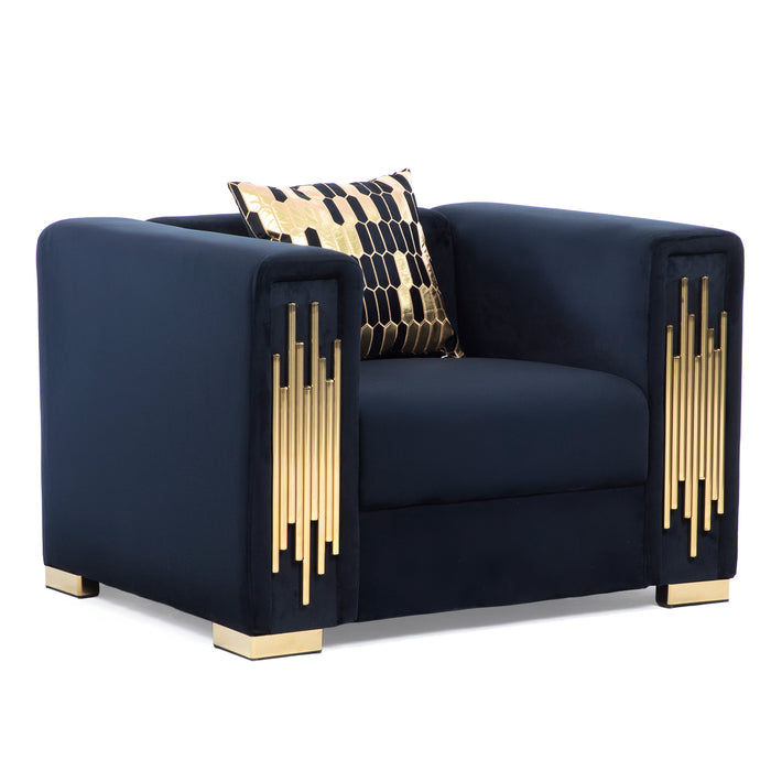 Sillón Elegante 1 Cuerpo Moderno Negro Spencer