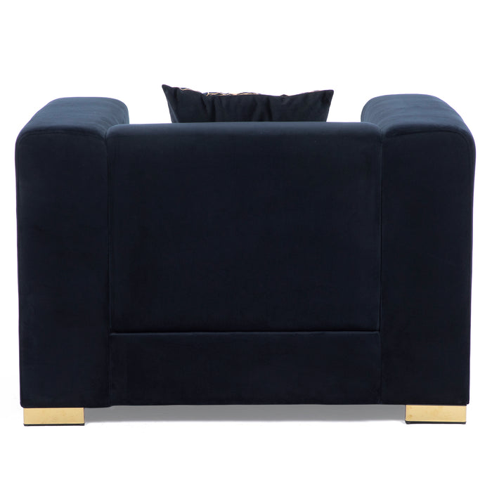 Sillón Elegante 1 Cuerpo Moderno Negro Spencer