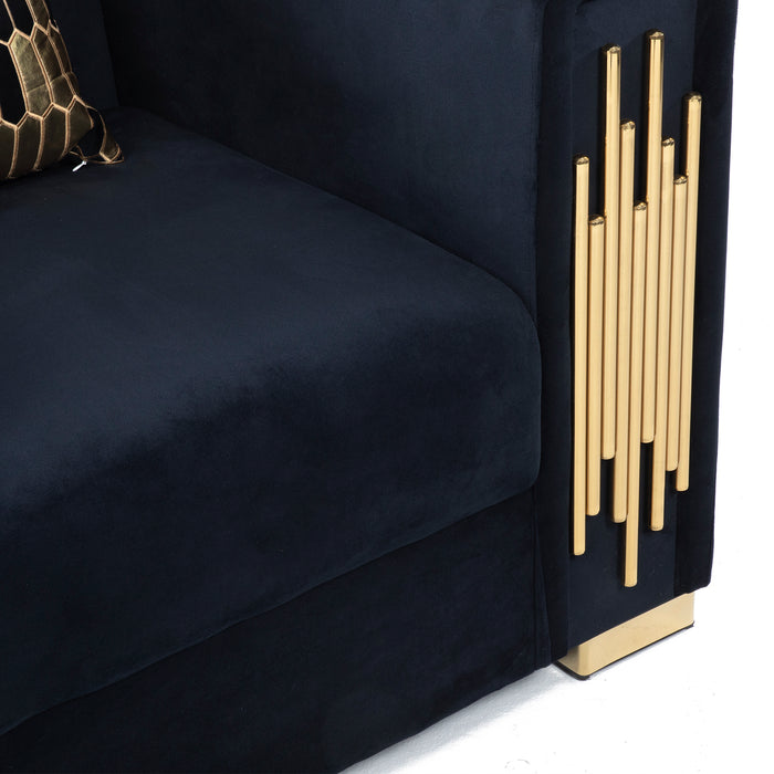 Sillón Elegante 1 Cuerpo Moderno Negro Spencer