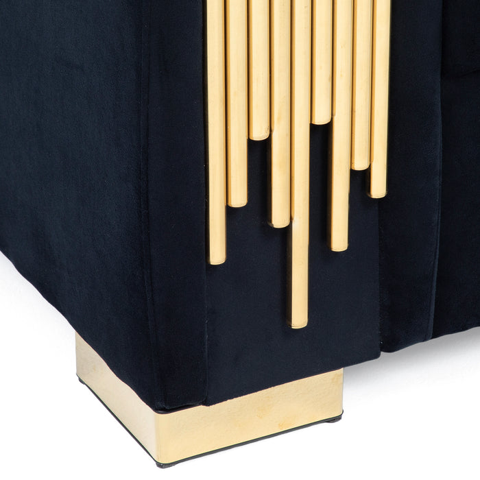 Sillón Elegante 1 Cuerpo Moderno Negro Spencer