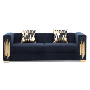 Sofá Elegante 3 Cuerpo Moderno Negro Spencer