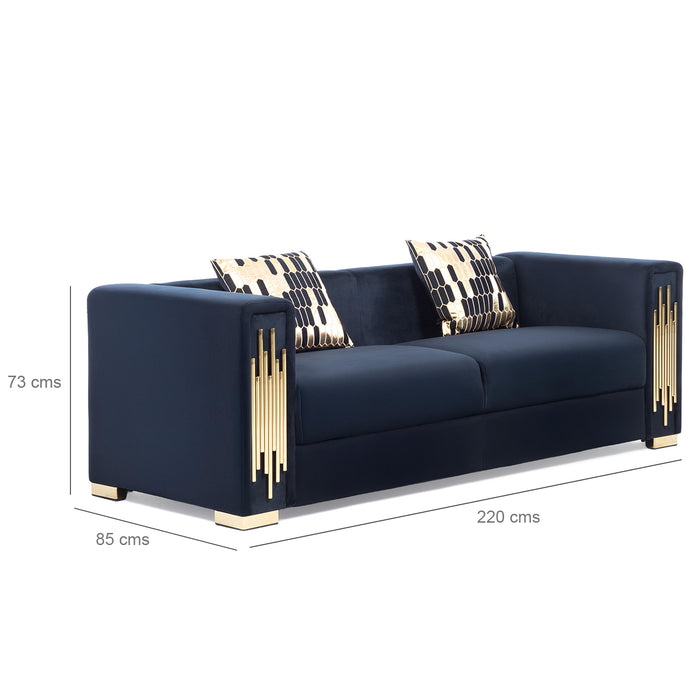 Sofá Elegante 3 Cuerpo Moderno Negro Spencer