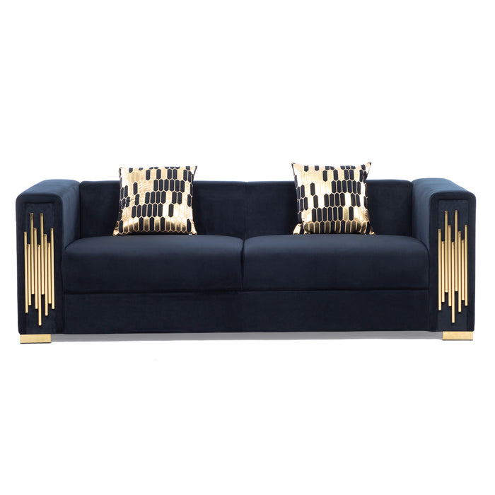 Sofá Elegante 3 Cuerpo Moderno Negro Spencer