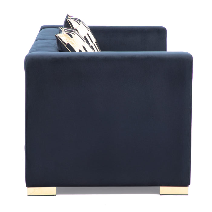 Sofá Elegante 3 Cuerpo Moderno Negro Spencer