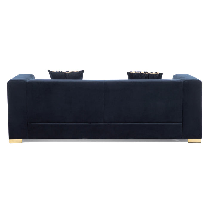 Sofá Elegante 3 Cuerpo Moderno Negro Spencer