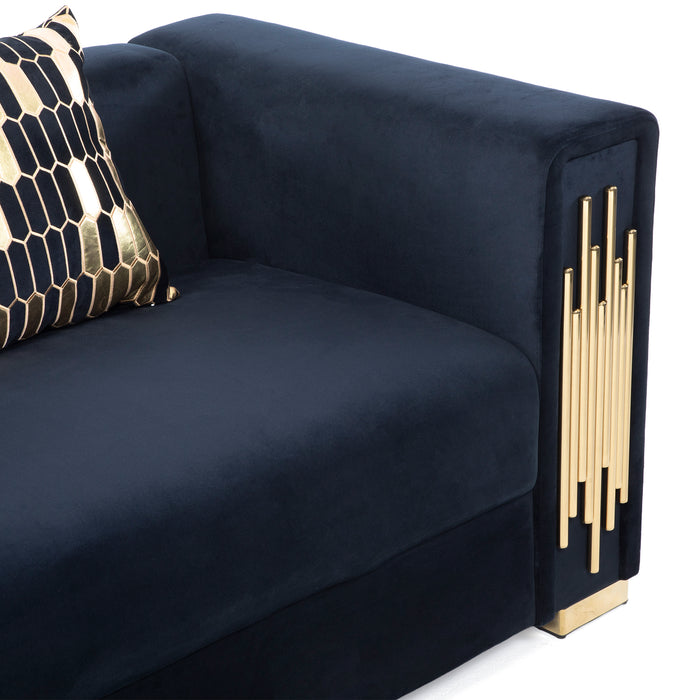 Sofá Elegante 3 Cuerpo Moderno Negro Spencer