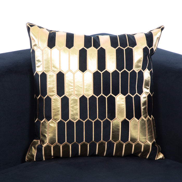 Sofá Elegante 3 Cuerpo Moderno Negro Spencer