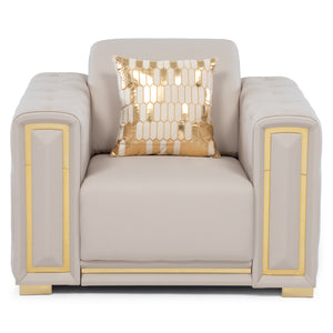 Sillón Elegante 1 Cuerpo Moderno Beige Palermo