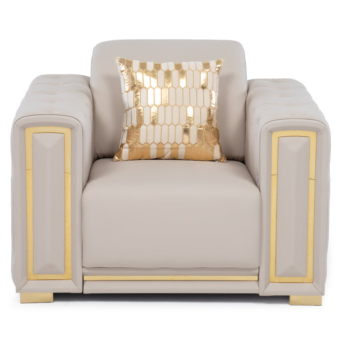 Sillón Elegante 1 Cuerpo Moderno Beige Palermo