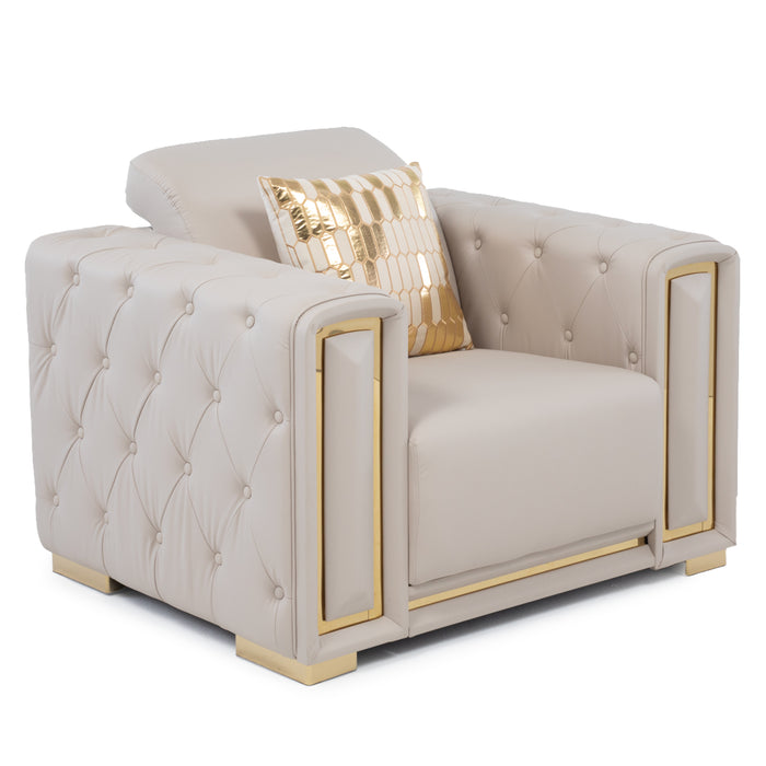 Sillón Elegante 1 Cuerpo Moderno Beige Palermo