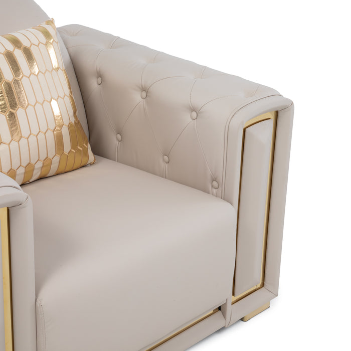 Sillón Elegante 1 Cuerpo Moderno Beige Palermo