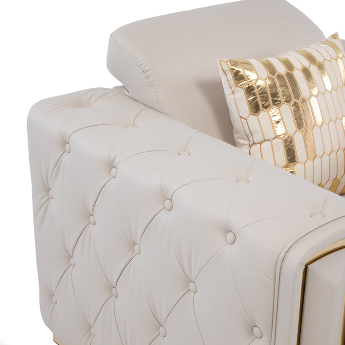 Sillón Elegante 1 Cuerpo Moderno Beige Palermo