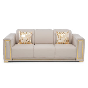Sofá Elegante 3 Cuerpo Moderno Beige Palermo