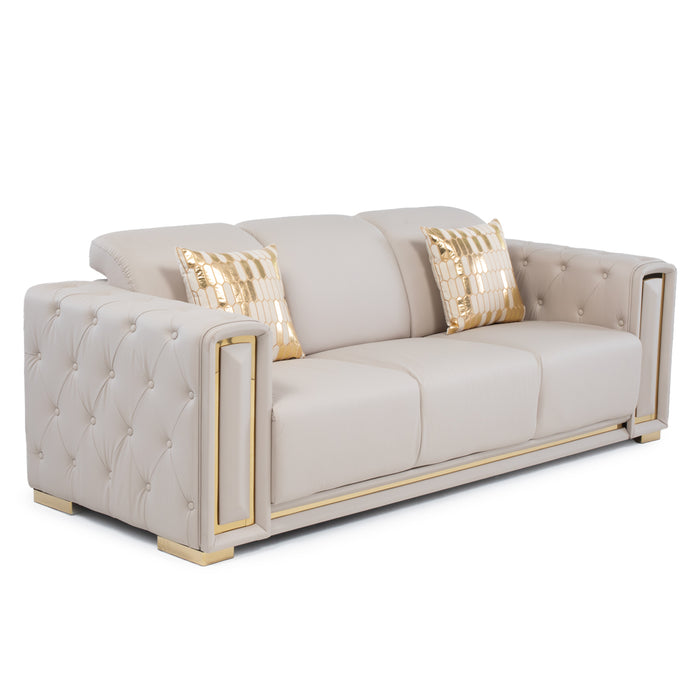 Sofá Elegante 3 Cuerpo Moderno Beige Palermo