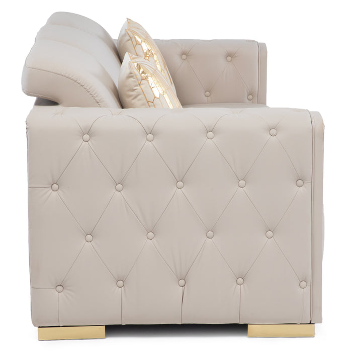 Sofá Elegante 3 Cuerpo Moderno Beige Palermo