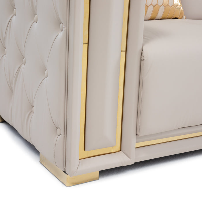 Sofá Elegante 3 Cuerpo Moderno Beige Palermo