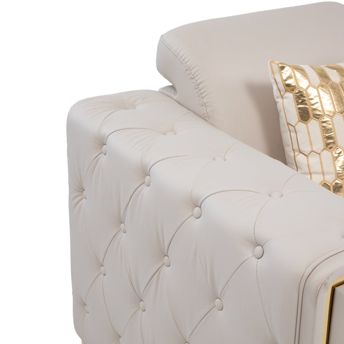 Sofá Elegante 3 Cuerpo Moderno Beige Palermo