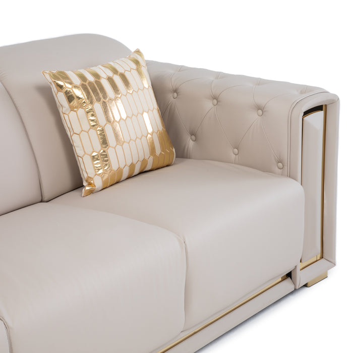 Sofá Elegante 3 Cuerpo Moderno Beige Palermo