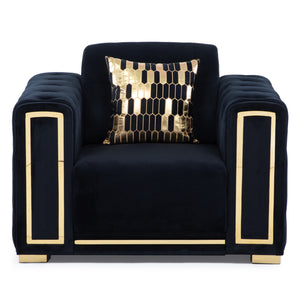 Sillón Elegante 1 Cuerpo Moderno Negro Palermo