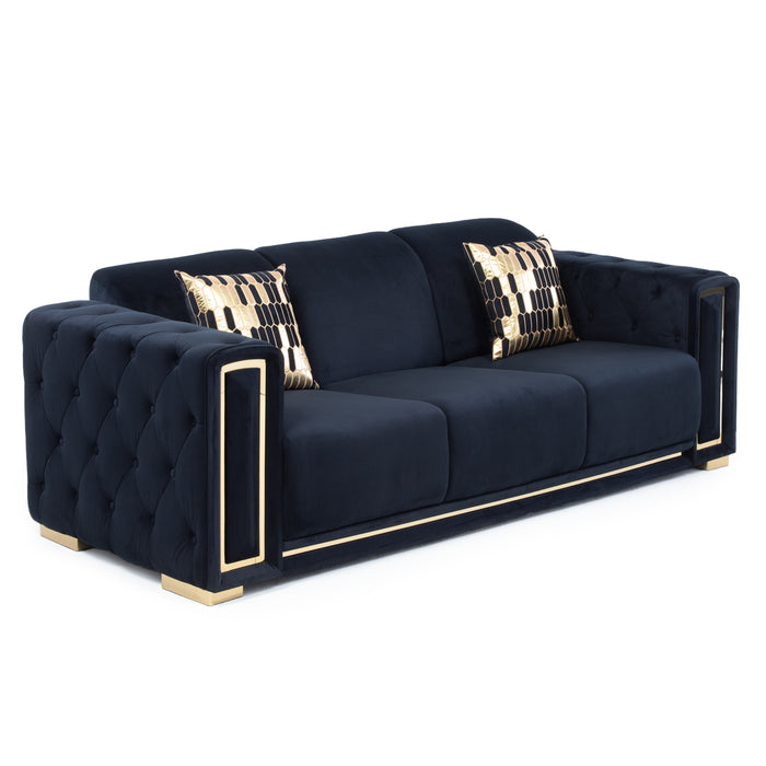 Sofá Elegante 3 Cuerpo Moderno Negro Palermo