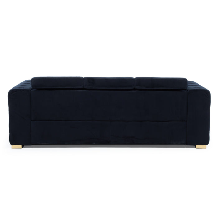 Sofá Elegante 3 Cuerpo Moderno Negro Palermo