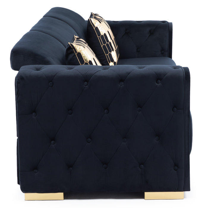 Sofá Elegante 3 Cuerpo Moderno Negro Palermo