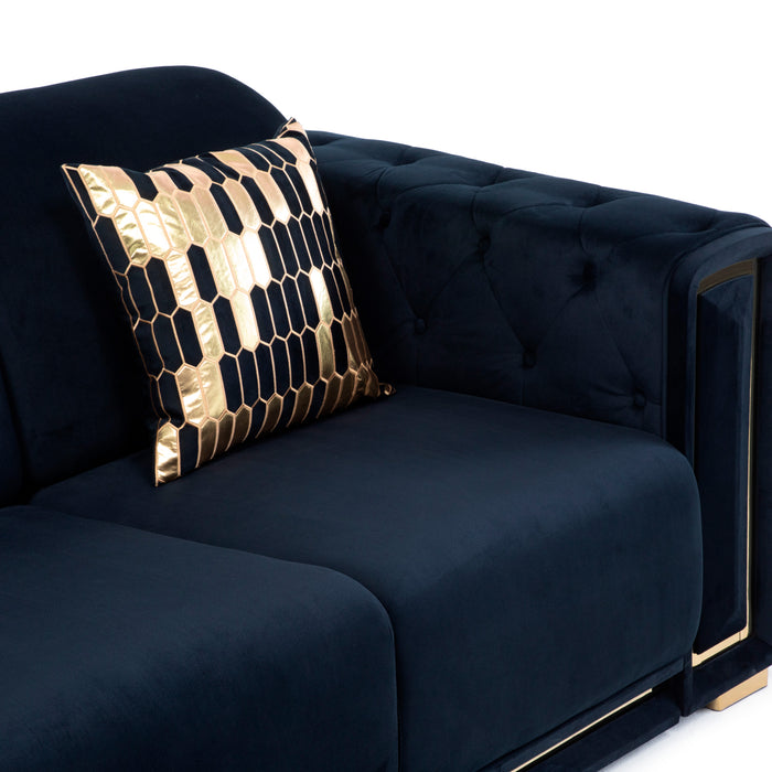 Sofá Elegante 3 Cuerpo Moderno Negro Palermo