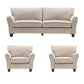 Living 3 Cuerpos - New Charlotte Beige 1 Sofá 3 Cuerpos + 2 Bergers