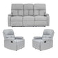 Living Reclinable 3 Cuerpos - Matheus Gris 1 Sofá 3 Cuerpos + 2 Bergers
