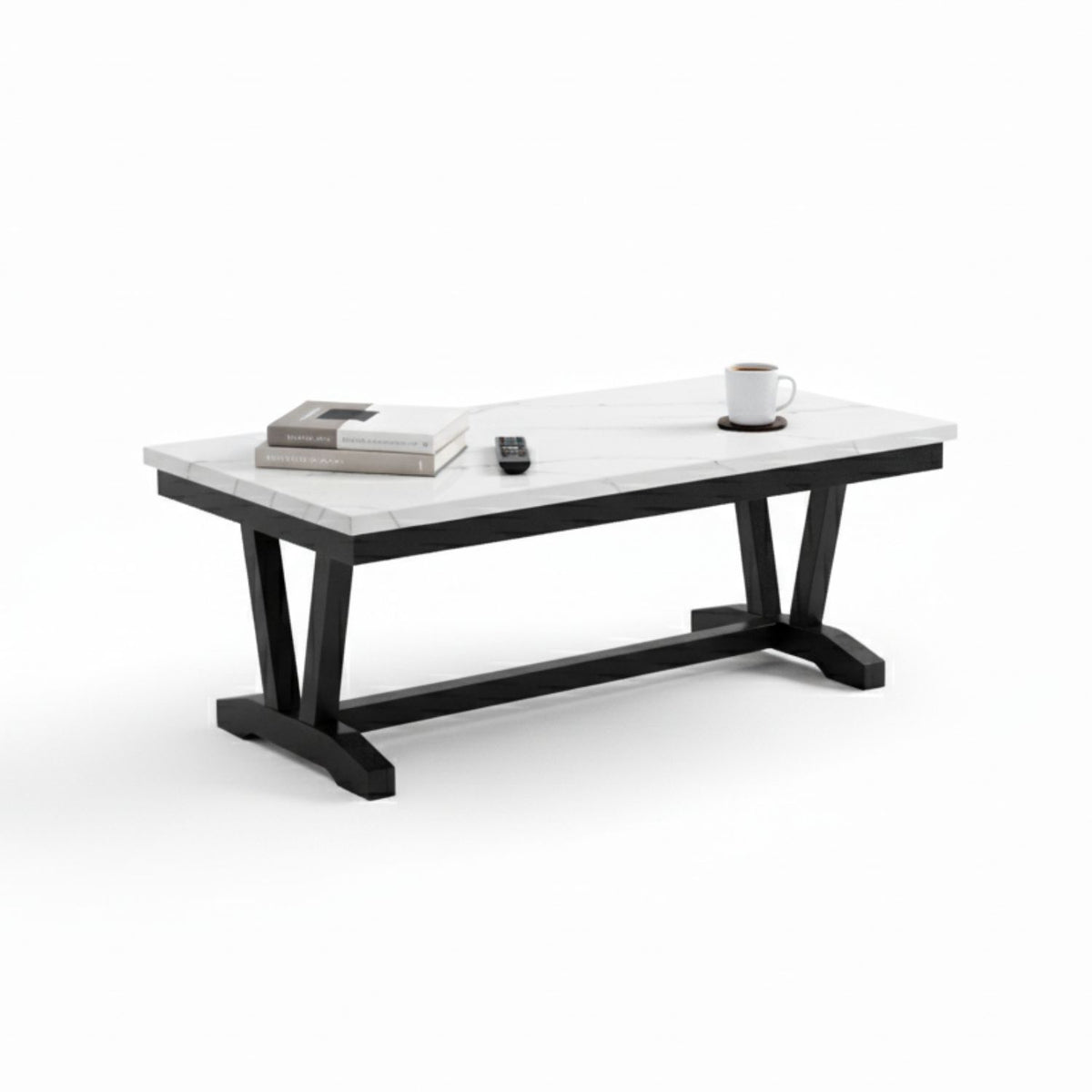 Mesa De Centro Moderna Mármol Rodeus Blanca