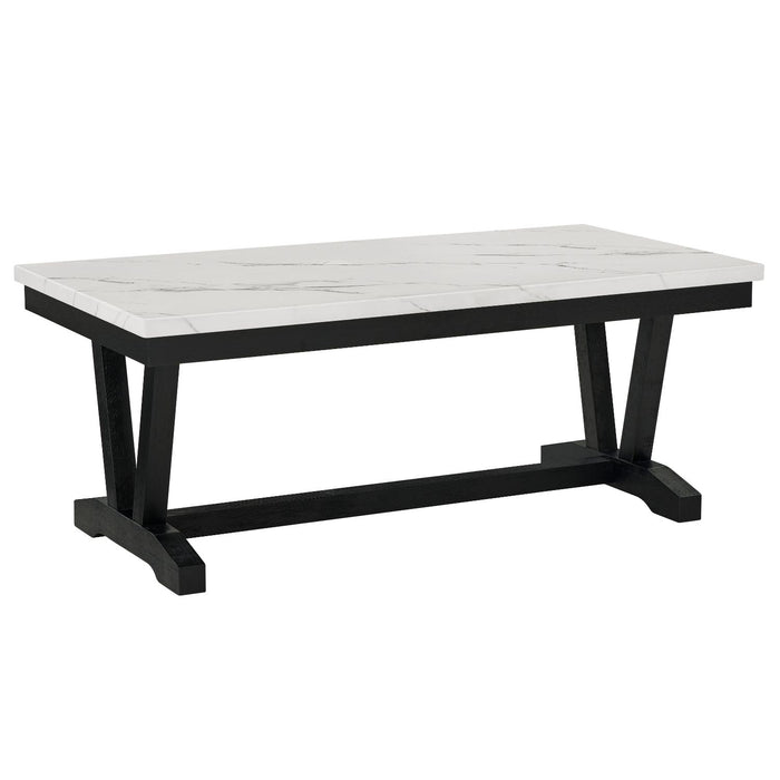 Set Mesa de Centro + Mesa Lateral Mármol Blanco