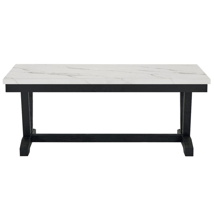 Set de Comedor 6 Sillas Rodeus + Mesa de Centro + Mesa Lateral Mármol Blanco