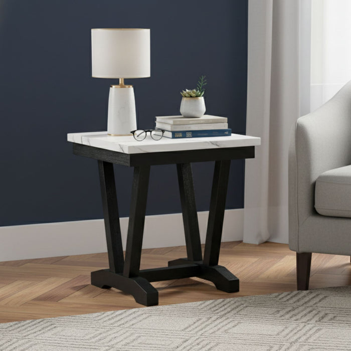 Set Mesa de Centro + Mesa Lateral Mármol Blanco