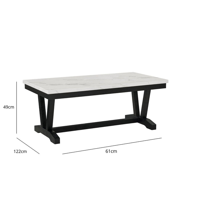 Mesa De Centro Moderna Mármol Rodeus Blanca