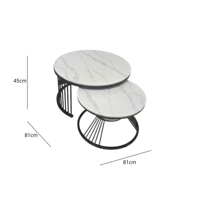 Mesa de Centro Moderna Redonda Mármol Valleta